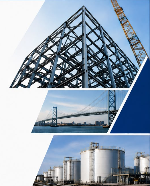 Steel structures, bridge and industrial tank projects
